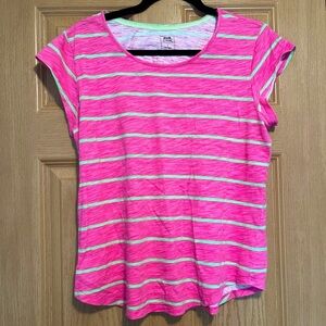 Le Tigre Pink and Green Striped Tee